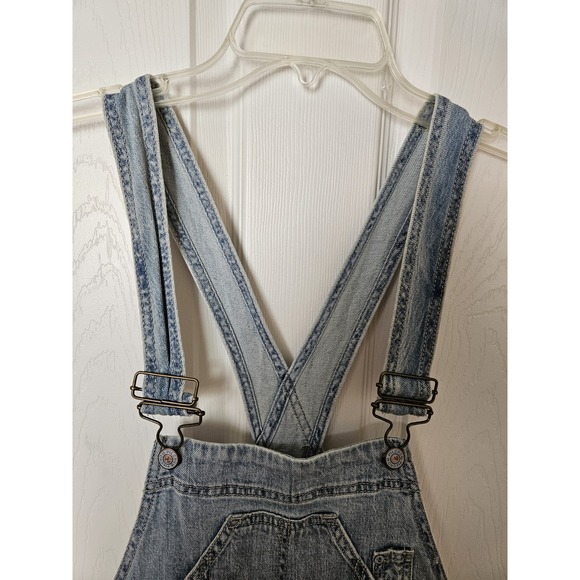 Anthropologie Pilcro Womens Blue Denim Overalls, Painter, Raw Hem, Boho, Sz. 29 - Picture 2 of 14